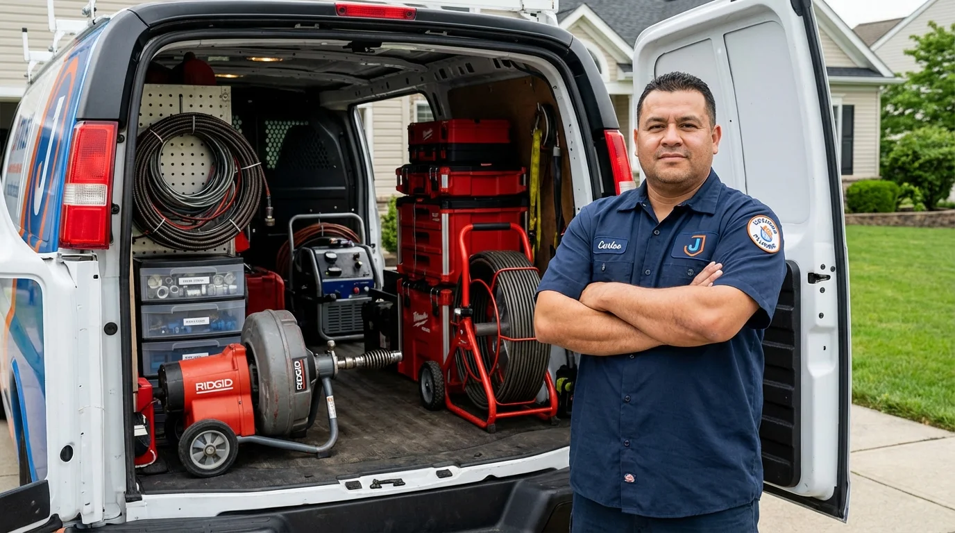 Professional drain cleaning equipment and Johns Plumbing LLC plumber in Rockwell City