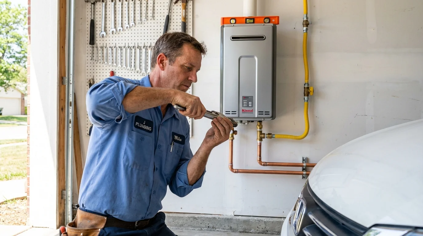 Tankless water heater installation by a Johns Plumbing LLC plumber in Rockwell City